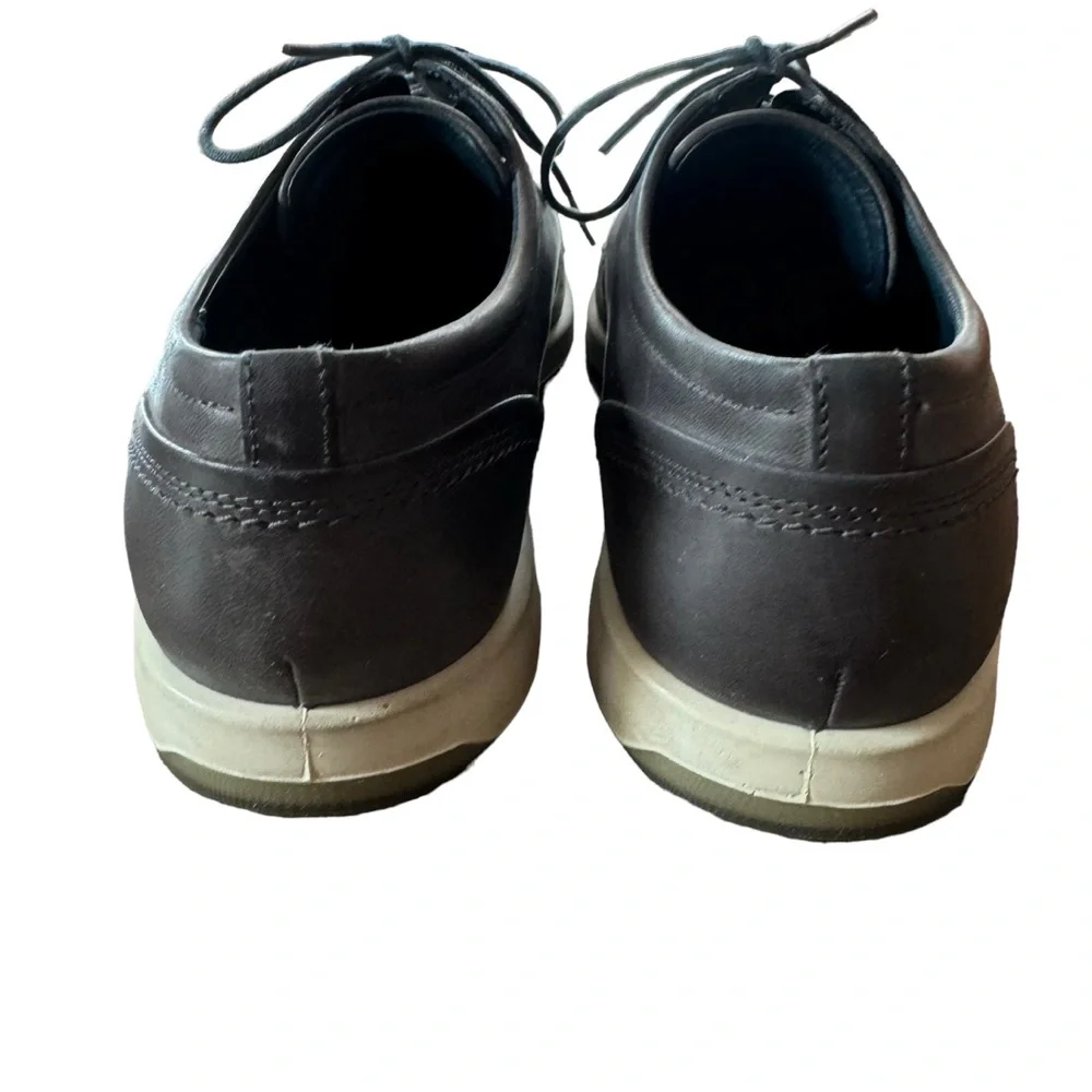 Men’s Ecco Size 44 (US Size 10) Gray Leather Lace Up Oxfords Shoes